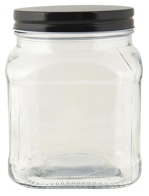 IB Laursen Vorratsglas mit schwarzem Deckel viereckig 700ml