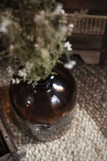 IB Laursen Apothekerflasche braunes Glas mit Blumenemblem