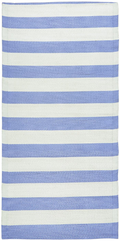 IB Laursen Kunststoff Teppich / Matte blau mit breiten Streifen