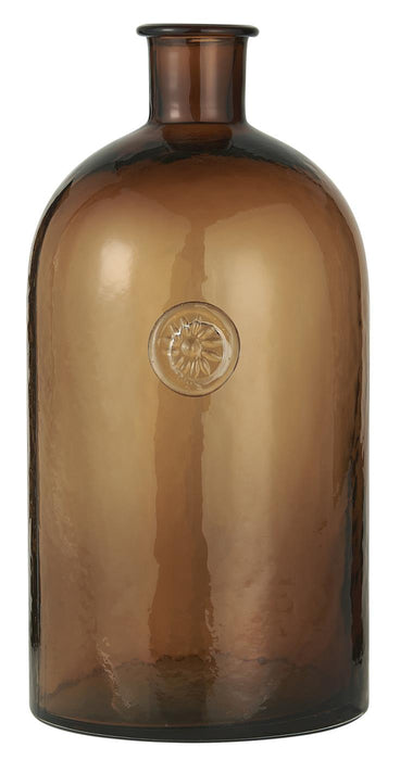 IB Laursen Apothekerflasche braunes Glas mit Blumenemblem