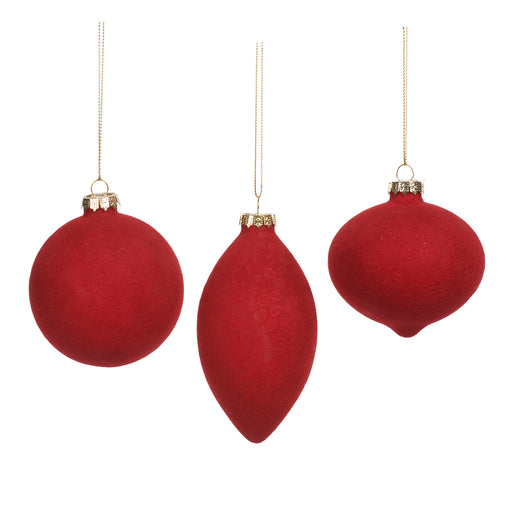 Weihnachtskugel rot, 3 verschiedene Formen