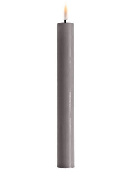 Deluxe HomeArt LED Stabkerze Grau H24cm (2er Set)